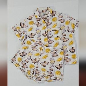 Crafted By Mahogany Lemon Oyster Pajama Short Set Size L